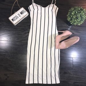 SOLD!!! Black and White Striped Dress